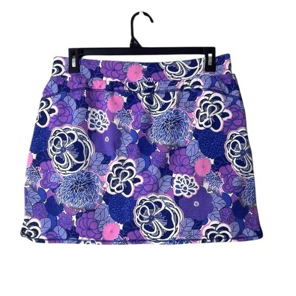 T by Talbots Everyday Stretch Skort Large Spring Blossoms Tenniscore Athleisure - Picture 4 of 7